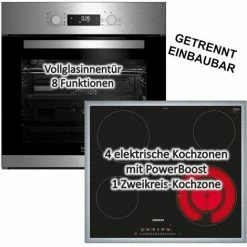 Beko Einbau-Backofen BIM22300X Mit Siemens Kochfeld ET645FFN1E - Autark, 60cm