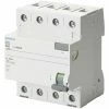 Siemens Reiner Differenzialschalter 4-polig 63A 30mA AC Typ 4 Module 5SV43460