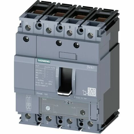 Siemens 3VA1 160A 4-polig 25KA Leistungsschalter Mit Panzergehäuse 3VA11163GD420AA0