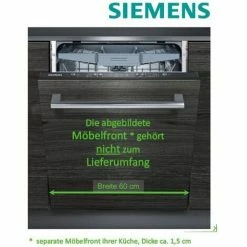 Siemens Geschirrspüler SN615X03EE - Vollintegrierbar, 60cm, Extrem Leise Nur 46 DB