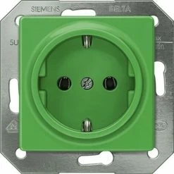 SIEMENS DELTA I-system, Grün (SV) SCHUKO-Steckdose 10/16A 250V Mit