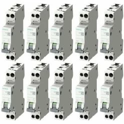 Siemens 10A 1P+N 4,5KA Thermomagnetischer Schutzschalter 10 Stk. C-Kurve 1 Modul 5SL30107