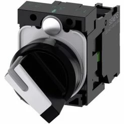 Siemens 3SU1100-2BF60-1BA0 Knebelschalter Frontring Kunststoff Schwarz, Weiß 1 X 90 ° 1 St.