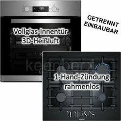 HERDSET Beko Backofen Mit Siemens Gaskochfeld Autark 60 Cm