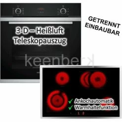 Siemens Backofen Mit Glaskeramikkochfeld - Autark, 60 Cm, Teleskopauszug, EcoClean Plus