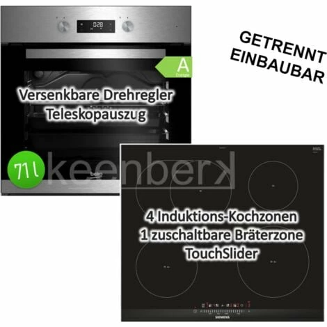 Herdset Beko Einbau-Backofen Mit Siemens Induktionskochfeld - Autark 60 Cm