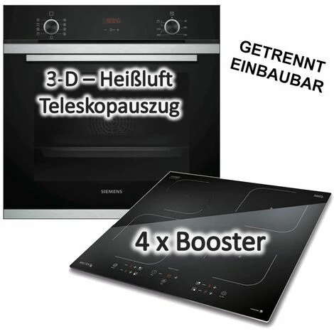 HERDSET SIEMENS Backofen Mit CASO Induktionskochfeld - Autark 60cm Teleskopauszug