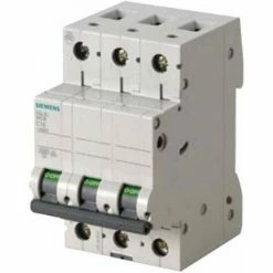Siemens 63A 3P 6KA Magnetothermischer Leistungsschalter Klasse C 3 Module 5SL637BB