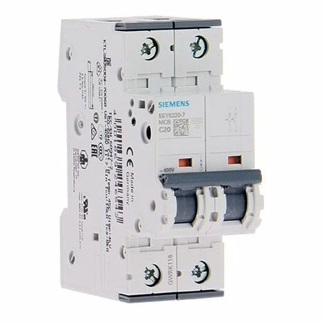 SIEMENS BIPOLARE LEISTUNGSSCHALTER 20A FÜR C 6KA 230V SIE246543